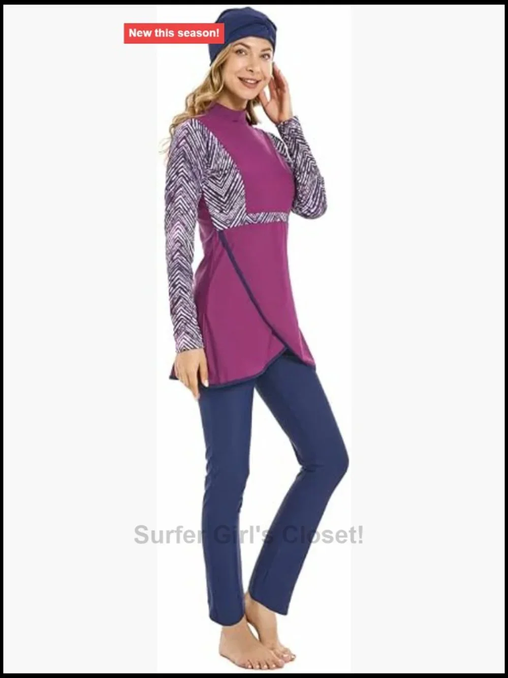 Modest Plus Size Swimsuit Long Sleeve Full Coverage Burkini with Hijab